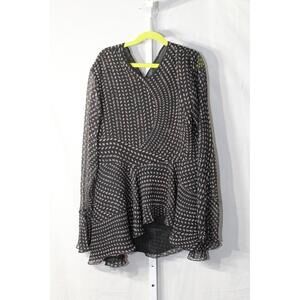 Chloe printed Black, White, Nude Chiffon Blouse Top sz. 36